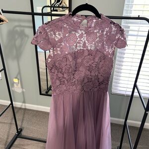 Chi Chi London Mauve Lace Dress